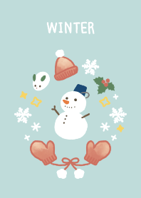 winter accessories & snowman