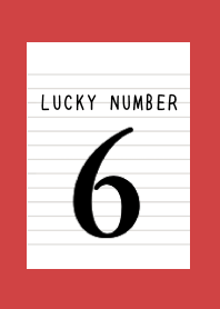 LUCKY NUMBER 6 NOTEBOOK/RED/BEIGE