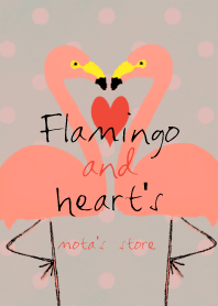Flamingo & heart's