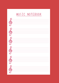 RED BEIGE COLOR MUSICAL NOTES