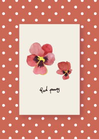 Red pansy theme. watercolor / Revised *