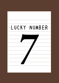 LUCKY NUMBER 7 NOTEBOOKj-DEEP BROWN