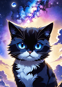 Night Moon Star Cat 677d52