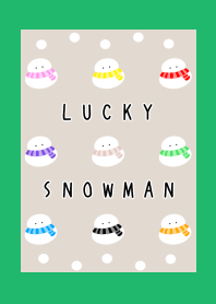 NINE LUCKY SNOWMEN/SNOWMAN/GREEN/WHITE
