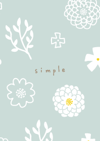 Flowers and leaves white19 from Japan