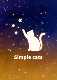 misty cat- cats Starry sky yellow
