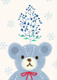 Teddy bear blue Scandinavian style.