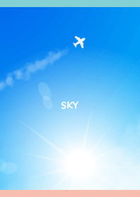 Contrail on pink & light blue
