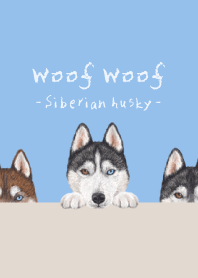 Woof Woof - Siberian husky - SKY BLUE