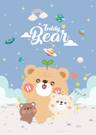 Teddy Bears Love Galaxy Blue