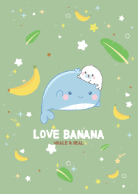 Whale&Seal Love Banana Kawaii