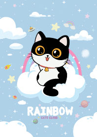 แมวเหมียว เมฆสายรุ้ง สีฟ้า