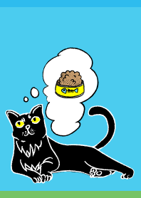 Thinking Cat3 on blue