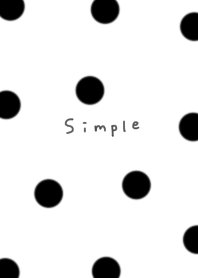 Large polka dots. Black and white.