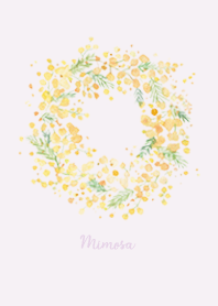 Mimosa watercolor wreath_03Purple