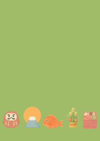 Japanese New Year01 moss green