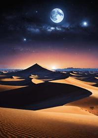 Desert night moon A3D505