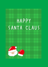 HAPPY SANTA CLAUSj-GREEN CHECKERED-GREEN