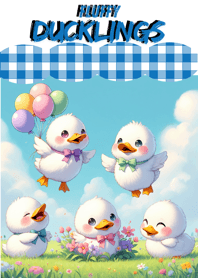 ลูกเป็ดนุ่มฟูในฤดูดอกไม้ผลิบาน I