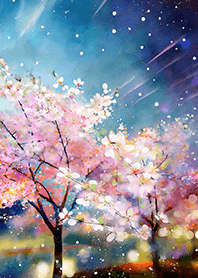 Beautiful night cherry blossoms#2819