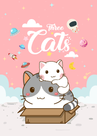Three Cats Lovely Pink