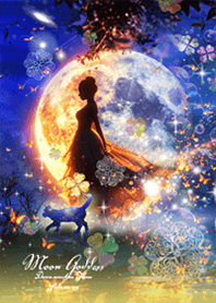 Moon goddess and cat: Increased luck