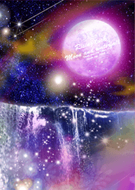 Rising luck moon and waterfall+