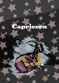 Capricorn constellation on black