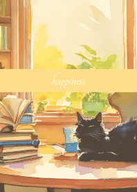 Cat Sleeping on brown & yellow