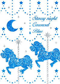 Starry night carousel berwarna biru