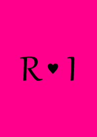 Initial "R & I" Vivid pink & black.
