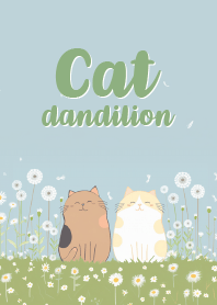 cute cat and dandelion_2
