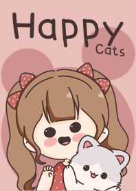 Happy Cats & Girl [No.1]