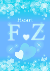 F&Zイニシャル運気UP!幸せのハート青ブルー