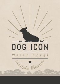 DOG ICON - ウェルシュ・コーギー - BLACK