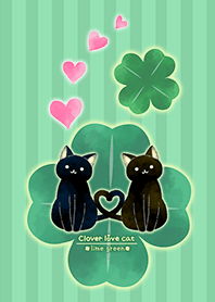 Clover love cat lime green