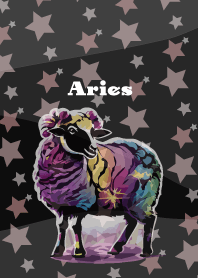 Aries constellation on black