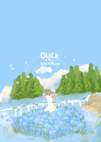Duck & Blue Flower