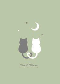 ネコと月。ピスタチオグリーン