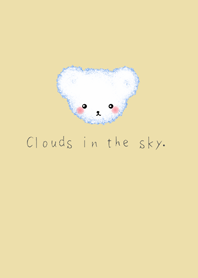 雲朵熊-淡黃底深灰藍字