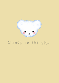 Cloud Bear - gray blue words on yellow