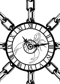 蠍座 時計と鎖 -モノクロ-