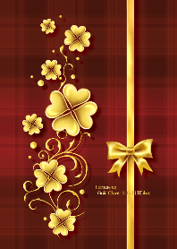 Fortune up Gold Clover & Gold Ribbon