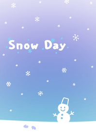 雪の日 ～雪だるまと手袋（ブルー）