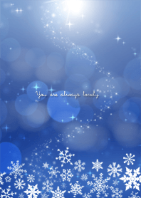 Snow Crystal - Christmas Night - Blue