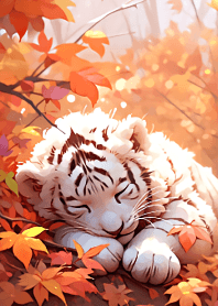 Cute  little white tiger