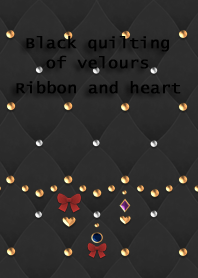 Black quilting of velours(Ribbon,heart)