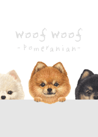 Woof Woof - Pomeranian - WHITE/GRAY