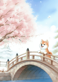 Shiba Inu and Cherry Blossom V.1