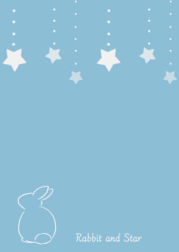 Rabbit and Star -blue-
